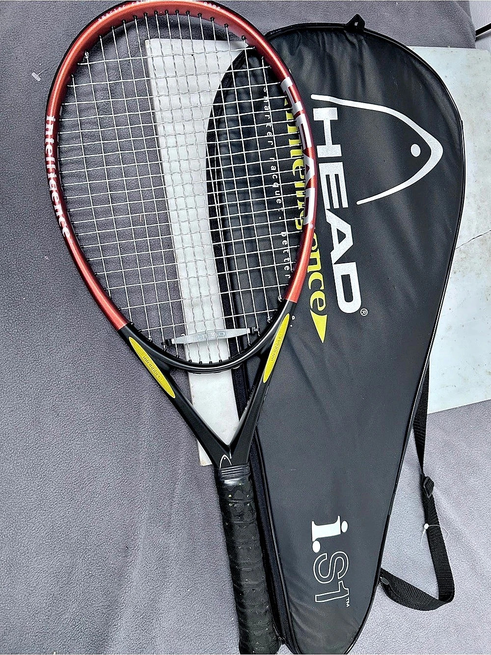 HEAD i.S1 intelligence Tennis Racket Red & Black with carry case.